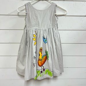 Binx kids gray dress bird chicken size 6 cotton